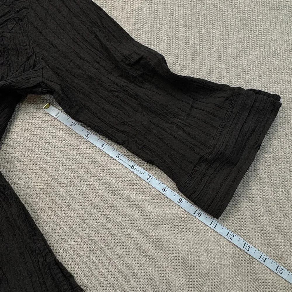 Faded Glory Womens Black Pearl Snap Blouse 3/4 Sleeve Stretch Plus Size 16W - Picture 11 of 13